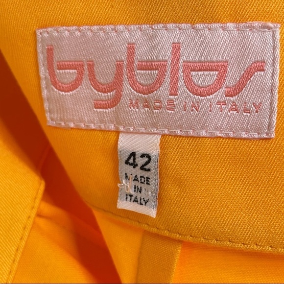 Byblos Vintage 90's Orange Tulip Faux Wrap Skirt Made in Italy Sz 42 - Picture 7 of 7
